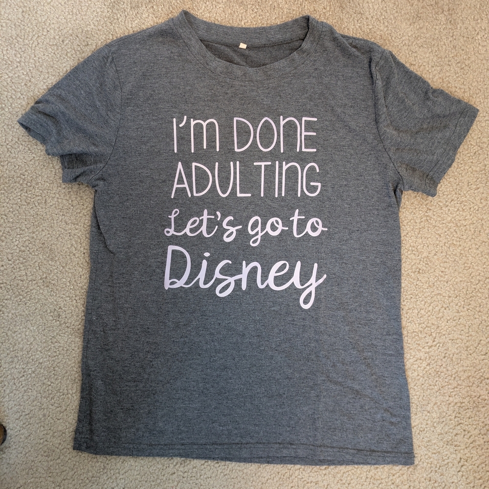 Disney Gray Tee with Fun White Print